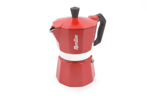 Four-Cup Red Espresso Pot